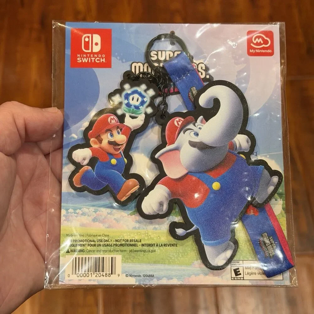 Super Mario Bros Wonder Nintendo Switch Elephant Keychain Lot - New & Sealed!